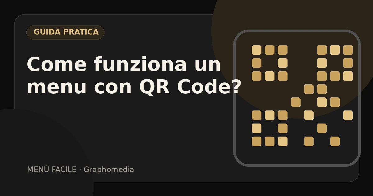 Grafica sul funzionamento di un menu con QR Code