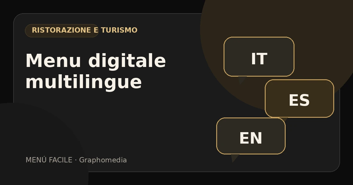 Grafica dedicata al menu digitale multilingue